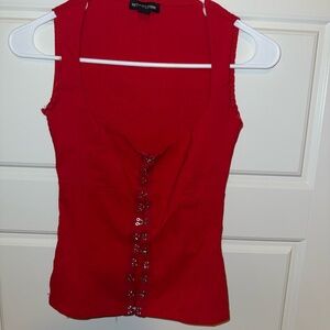 PrettyLittleThing Red Hook-Front Sleeveless Camisole